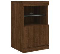 vidaXL Buffet avec lumières LED – 41x37x67 cm – Chêne marron – Rangement salon moderne