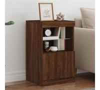 vidaXL Buffet avec lumières LED chêne marron 41x37x67 cm836685 Marron G