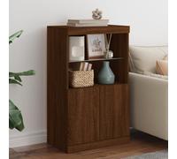 vidaXL Buffet avec Lumières LED, Armoire Latérale de Rangement, Organisateur de Salon Salle de Séjour Maison Intérieur, Moderne, Chêne Marron