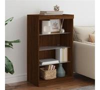 vidaXL Buffet avec lumières LED chêne marron 60,5x37x100 cm836713 Marron G