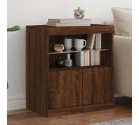Vidaxl Buffet Avec Lumières Led Chêne Marron 60x37x67 Cm Marron