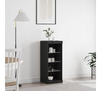 Vidaxl Buffet Avec Lumières Led Chêne Noir 41x37x100 Cm Noir