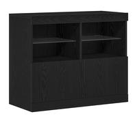 Vidaxl Buffet Avec Lumières Led Chêne Noir 81x37x67 Cm Noir