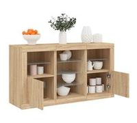 vidaXL Buffet 3209081 chêne Sonoma avec lumières LED 123x37x67 cm