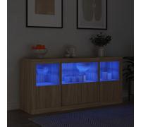 Vidaxl Buffet Avec Lumières Led Chêne Sonoma 142,5x37x67 Cm Multicolore