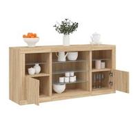 Buffet avec lumières LED chêne sonoma 142,5x37x67 cm