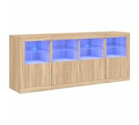 vidaXL Buffet avec lumières LED chêne Sonoma 163x37x67 cm