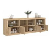 vidaXL Buffet avec lumières LED, armoire de rangement moderne – Chêne Sonoma