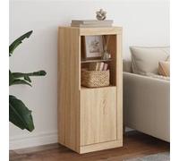 vidaXL Buffet armoire latérale avec Lumières LED, Rangement moderne, Chêne Sonoma 41x37x100 cm