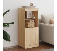 vidaXL – Buffet haut – Chêne sonoma – Éclairage LED RVB – Bois d'ingénierie 41x37x100 cm