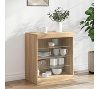 Vidaxl Buffet Avec Lumières Led Chêne Sonoma 60,5x37x67 Cm Multicolore