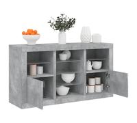 vidaXL Buffet 3209082 avec lumières LED 123x37x67 cm Gris béton