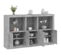 vidaXL Buffet avec lumières LED gris béton 162x37x100 cm