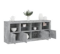 Vidaxl Buffet Avec Lumières Led Gris Béton 163x37x67 Cm Gris