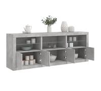 Vidaxl Buffet Avec Lumières Led Gris Béton 181,5x37x67 Cm Multicolore