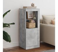 vidaXL Buffet armoire latérale de rangement LED 41x37x100 cm Moderne Gris béton