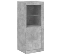 vidaXL Buffet armoire latérale de rangement LED 41x37x100 cm Moderne Gris béton