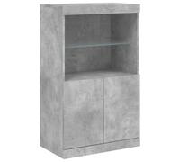 vidaXL Buffet 836668 avec lumières LED gris béton 60,5x37x100 cm