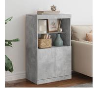 vidaXL Buffet 836668 avec lumières LED gris béton 60,5x37x100 cm