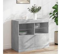 Vidaxl Buffet Avec Lumières Led Gris Béton 81x37x67 Cm Gris
