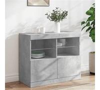 vidaXL Buffet avec lumières LED gris béton 81x37x67 cm836661 Gris G