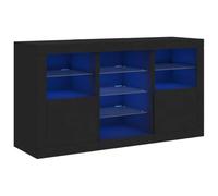 vidaXL Buffet de rangement avec lumières LED Noir 123x37x67 cm