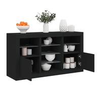 vidaXL Buffet avec lumières LED Noir 123x37x67 cm, Meuble de Rangement, Meuble de Rangement Cuisine, Meuble de Rangement de Salon, Meuble Buffet