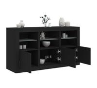 Vidaxl Buffet Avec Lumières Led Noir 123x37x67 Cm Noir