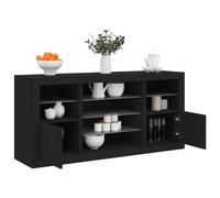 Vidaxl Buffet Avec Lumières Led Noir 142,5x37x67 Cm Multicolore