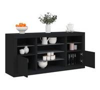 vidaXL Buffet avec lumières LED noir 142,5x37x67 cm 3209087