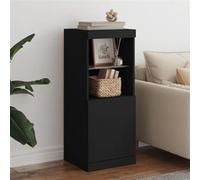 vidaXL Buffet avec lumières LED, armoire latérale de rangement, organisateur de salon, moderne, noir