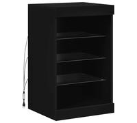 vidaXL Buffet avec lumières LED Armoire latérale de rangement Moderne 41x37x67 cm Noir