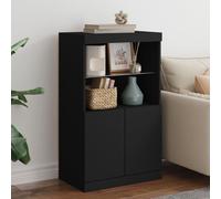 Vidaxl Buffet Avec Lumières Led Noir 60,5x37x100 Cm Multicolore