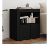 Vidaxl Buffet Avec Lumières Led Noir 60,5x37x67 Cm Multicolore