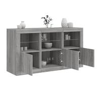 vidaXL Buffet Sonoma avec lumières LED 123x37x67 cm Gris