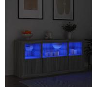 Vidaxl Buffet Avec Lumières Led Sonoma Gris 142,5x37x67 Cm Gris