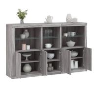 vidaXL Buffet avec lumières LED sonoma gris 162x37x100 cm