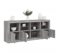 Vidaxl Buffet Avec Lumières Led Sonoma Gris 163x37x67 Cm Gris
