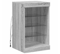 vidaXL Buffet avec lumières LED, armoire latérale de rangement moderne, Sonoma Gris