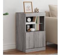 vidaXL Buffet armoire latérale de rangement avec LED 41x37x67 cm Sonoma gris – Moderne
