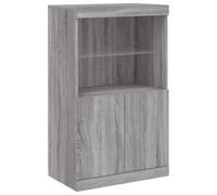 vidaXL Buffet – Armoire latérale de rangement, lumières LED, organisateur de salon, Sonoma gris