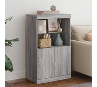 vidaXL Buffet avec Lumières LED, Armoire Latérale de Rangement, Organisateur de Salon Salle de Séjour Maison Intérieur, Moderne, Sonoma Gris