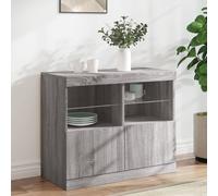 vidaXL Buffet avec Lumières LED, Armoire Latérale de Rangement, Organisateur de Salon Salle de Séjour Maison Intérieur, Moderne, Sonoma Gris