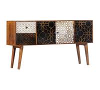 vidaXL Buffet avec motif imprimé 130x30x70 cm Bois de manguier massif