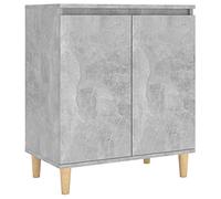 vidaXL Buffet avec Pieds en Bois, Armoire avec 2 Compartiments, Organisateur de Salle de Séjour Salon, Scandinave, Gris Béton Bois d'Ingénierie