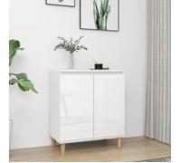 vidaXL Buffet avec pieds en bois Blanc brillant 60x35x70 cm Aggloméré