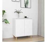 vidaXL Buffet avec pieds en bois massif Blanc 60x35x70 cm Aggloméré