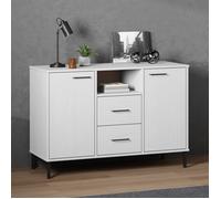 vidaXL Buffet avec pieds en métal Blanc 113x40x77 cm Bois massif OSLO 351020