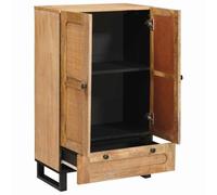 vidaXL Buffet avec Porte Marron 60 x 33 x 100 cm Bois de Mangue Massif, Buffet rectangulaire Moderne, en Bois de Mangue, Rangement Tendance pour la Salle à Manger, Pratique et stylé