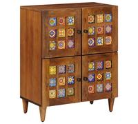 vidaXL Buffet avec porte Noyer 60 x 33,5 x 75 cm Bois de mangue massif